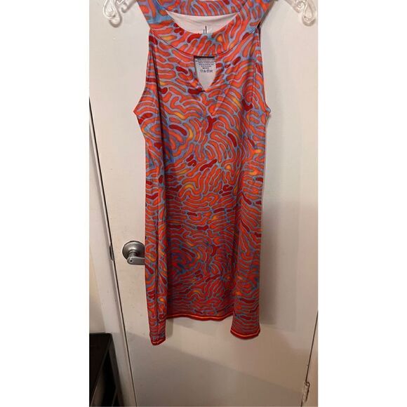Guy Harvey Women's Printed Sleeveless Halter Mini Dress Red Orange Size Medium - Picture 1 of 7
